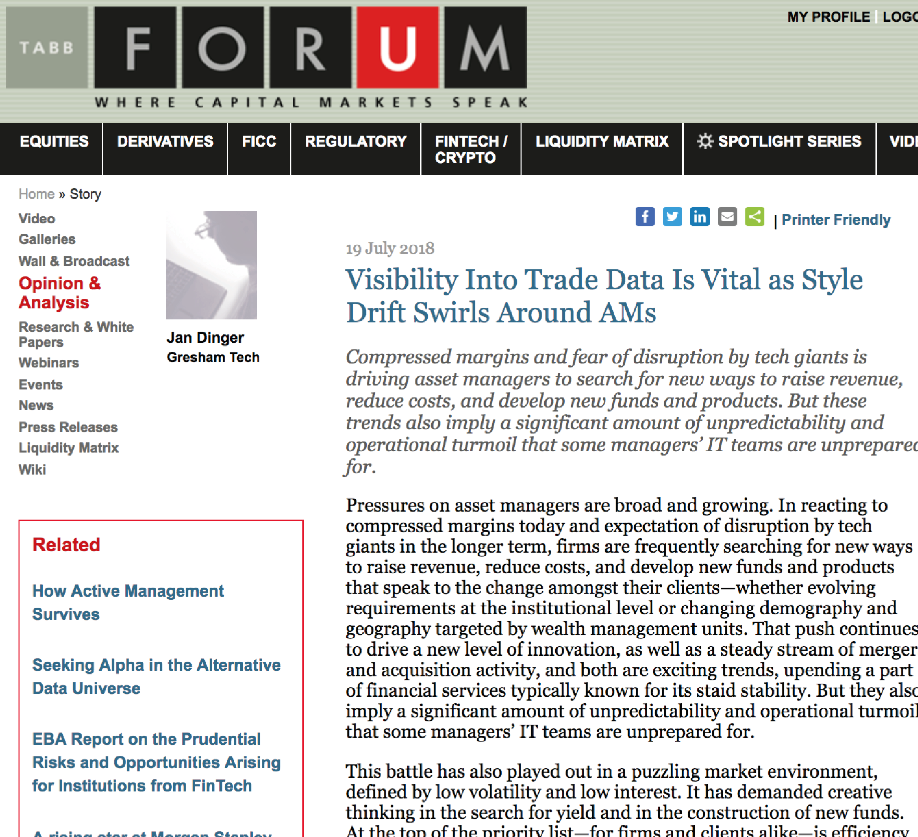Visibility into trade data is vital as style drift swirls around AMs